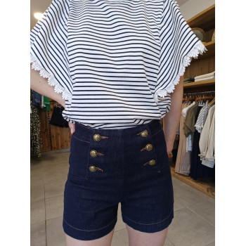 Short jean style officier