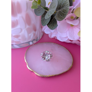 Bague fleur argentée.