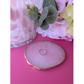 Bague love argentée.