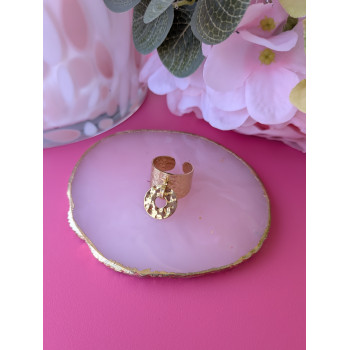 Bague large martelée avec...