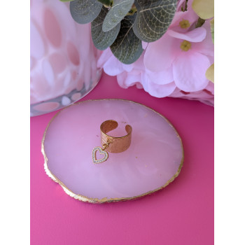 Bague pendentif cœur brillant.