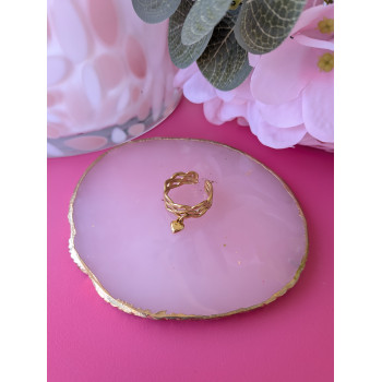Bague vague, pendentif cœur.