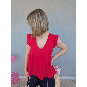 Top en gaze de coton avec...