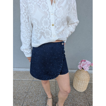 Jupe short strass.