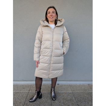 Doudoune Longue Beige.
