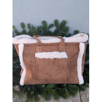 Grand sac camel effet daim...