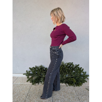 Jean gris anthracite à clous.