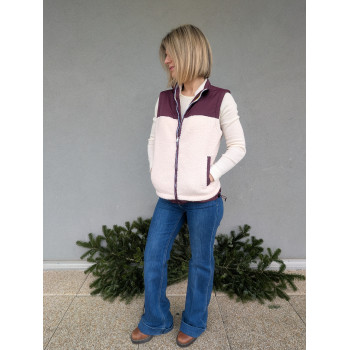 Gilet sans manches bi-matière.