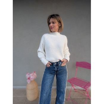 Pull en maille douce à col...
