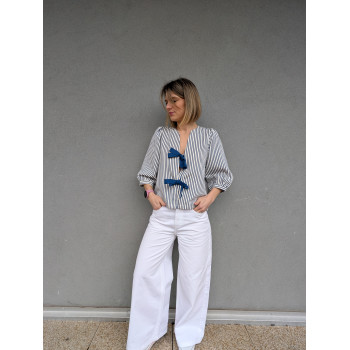 Blouse rayée à nœuds –...