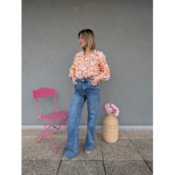 Jean taille haute coupe droite