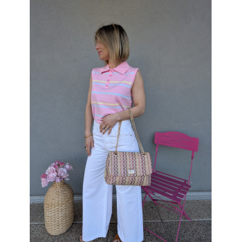 Sac multi couleurs rosé...