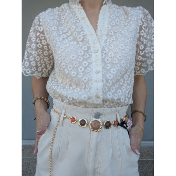 Ceinture bijoux dorée à...